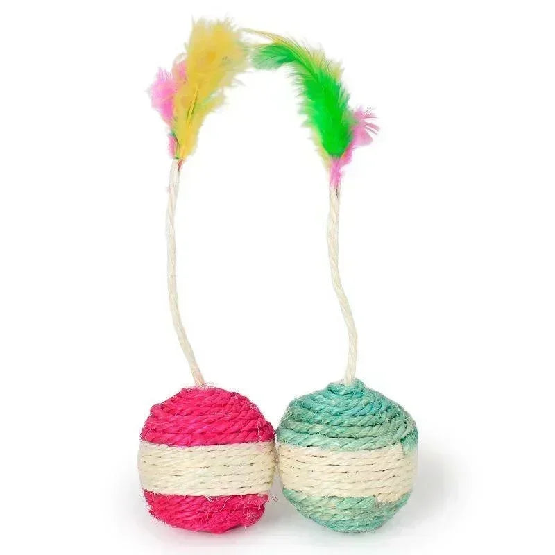 1Pc Cat Toy Sisal Scratching Ball Training Interactive