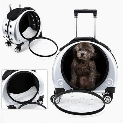 Pet Trolley Travel Bag Cat Carrier Bag Breathable