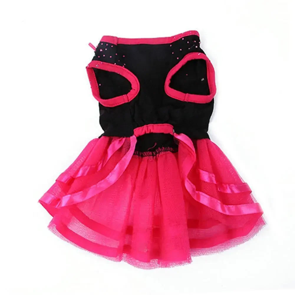 Pet Dog Rose Flower Gauze Dress Skirt