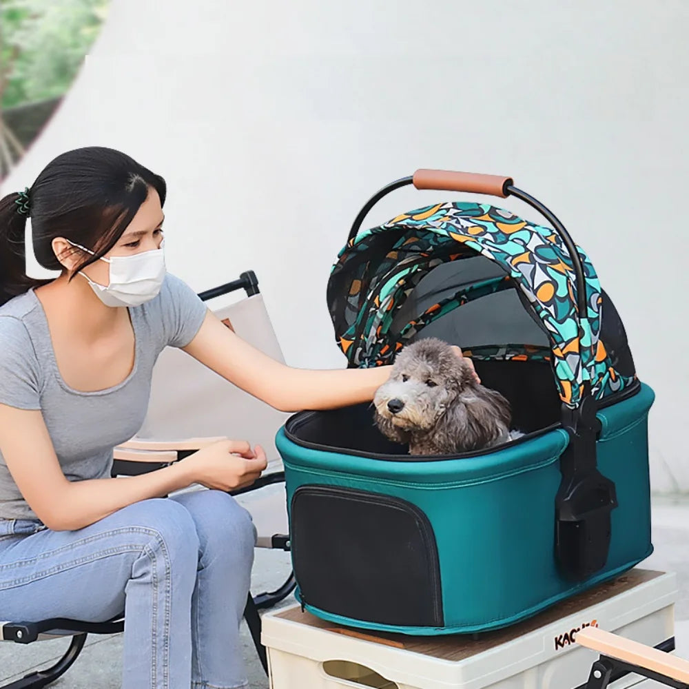 Detachable Pet Stroller Carrier for Cats/Dogs,
