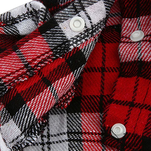 Small Pet Dog Plaid Shirt Lapel Coat Cat Jacket