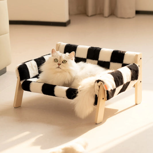 Mewoofun Cat Bed SofaWooden, Sturdy Fluffy Cat Couch