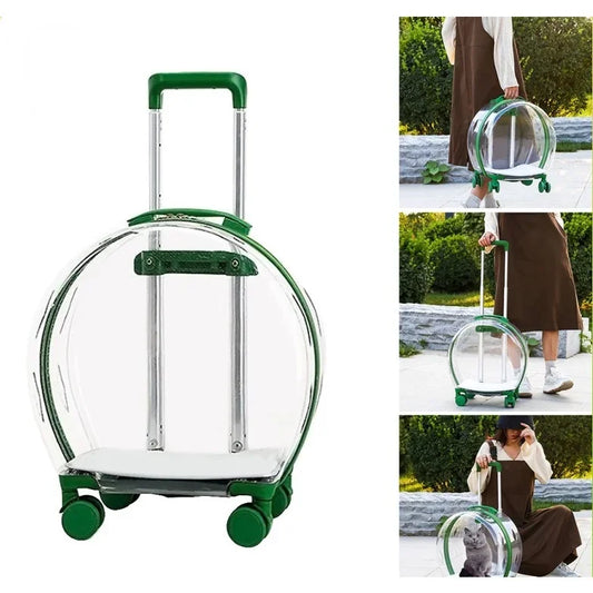 Pet Trolley Case Carrier for Cats and Puppies
