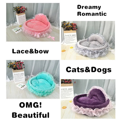 Hanpanda Fantasy Bow Lace Dog Bed Beds