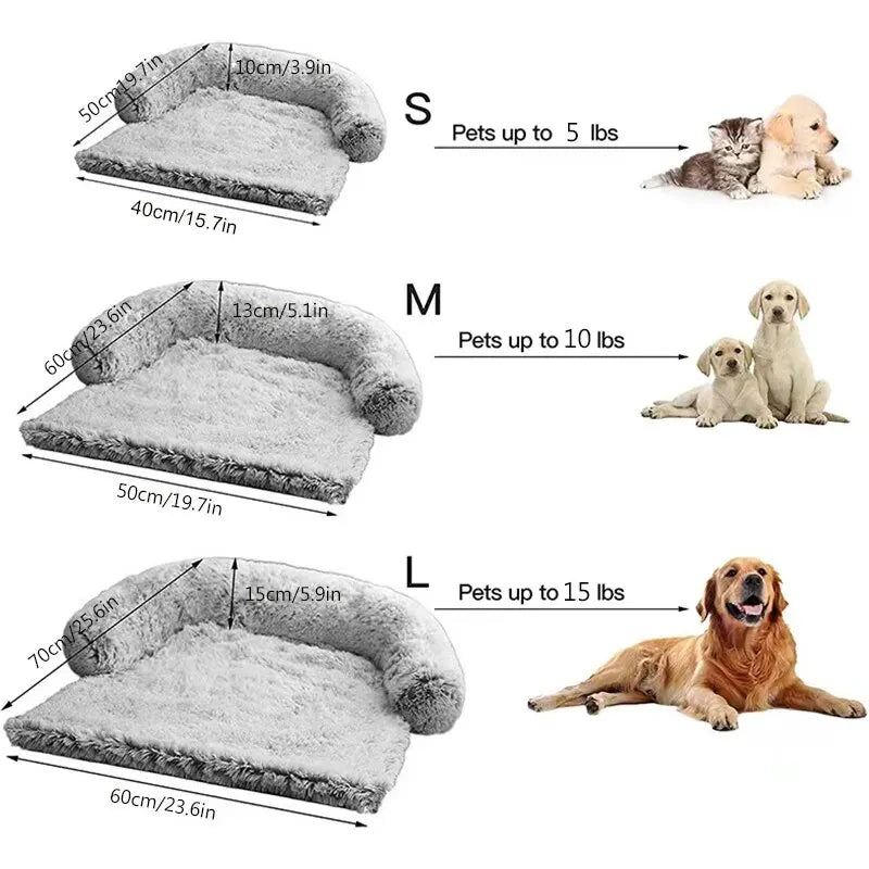 Washable Pet Sofa Dog Bed Plush Cat Mat
