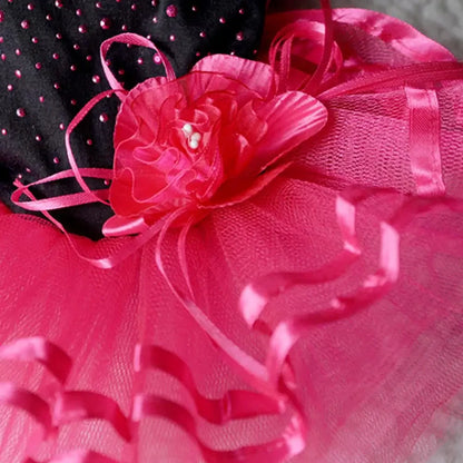Pet Dog Rose Flower Gauze Dress Skirt