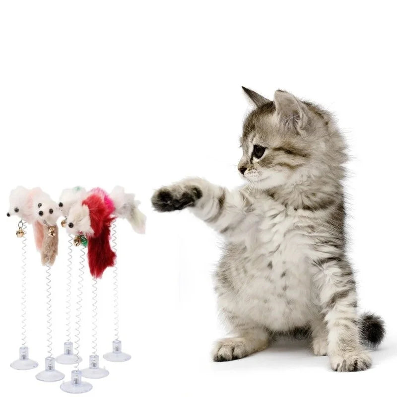 Cartoon Pet Cat Toy Stick Feather Rod Mouse Toy