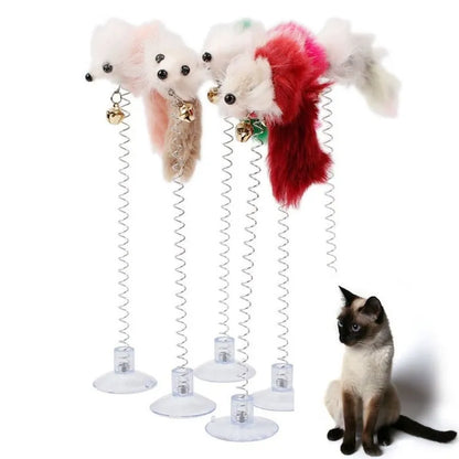 Cartoon Pet Cat Toy Stick Feather Rod Mouse Toy