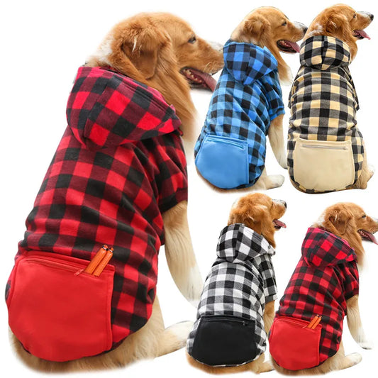 Dog Winter Coat  Pet Jacket Plaid Reversible  Vest